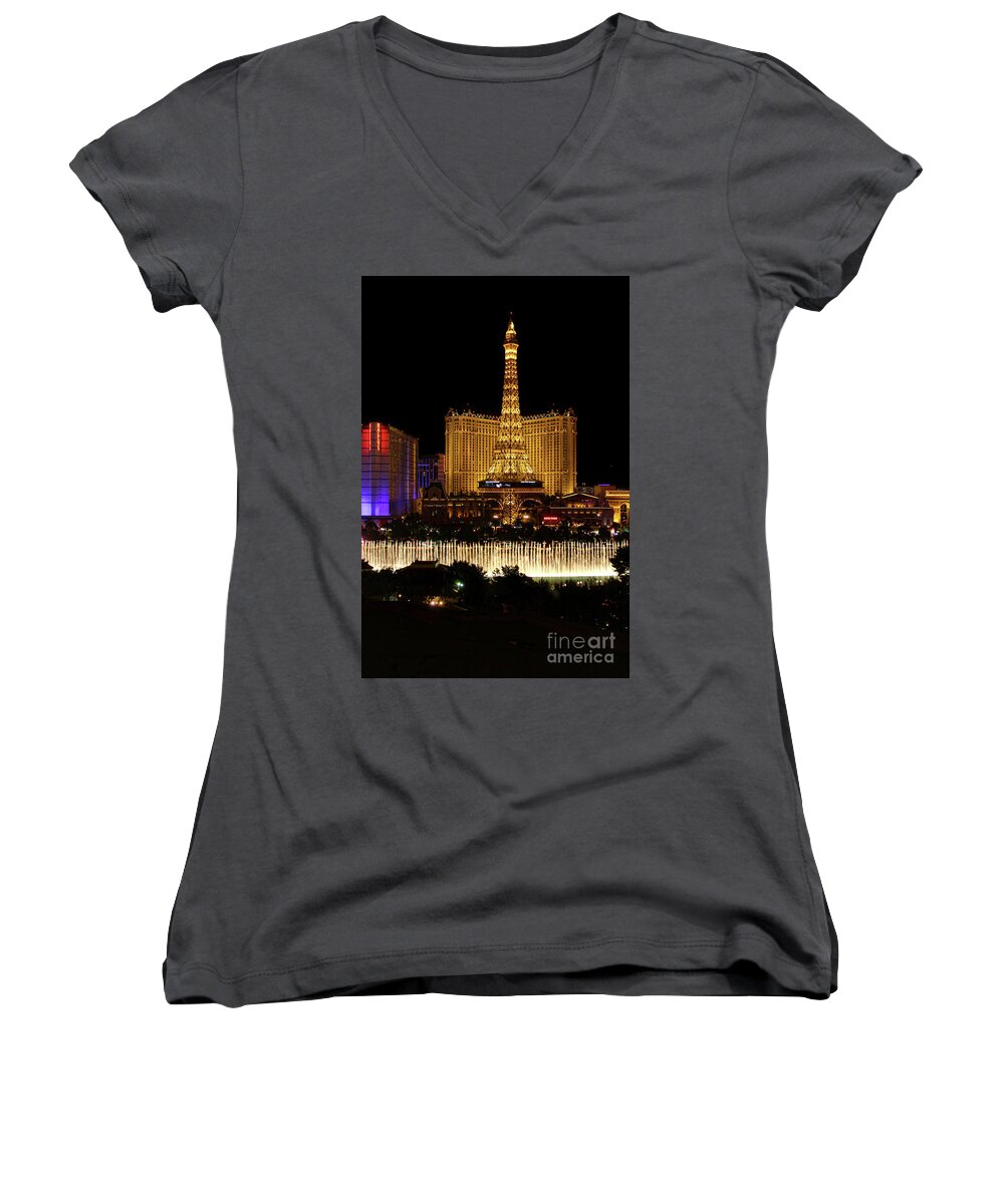 A Night In Paradise Women's V-Neck featuring the photograph A Night in Paradise by Mariola Bitner