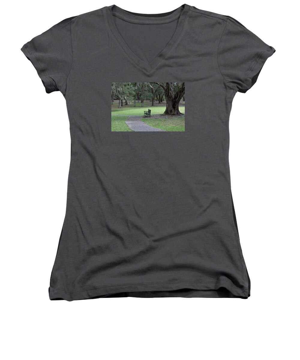 Photograph Women's V-Neck featuring the photograph A Place for Meditation by Suzanne Gaff