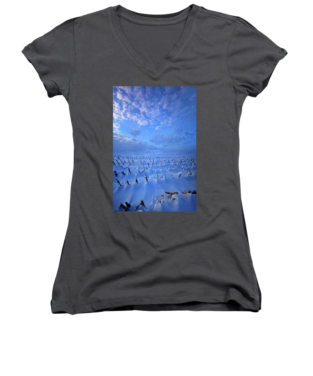 Clouds Women's V-Neck featuring the photograph A Quiet Light Purely Seen by Phil Koch