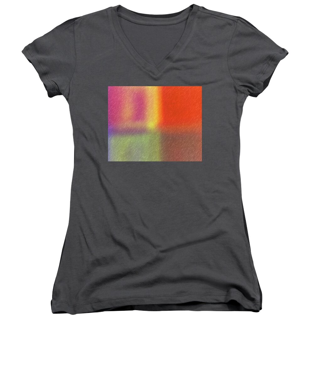Abstract Women's V-Neck featuring the digital art Abstract 5791 by Steve DaPonte
