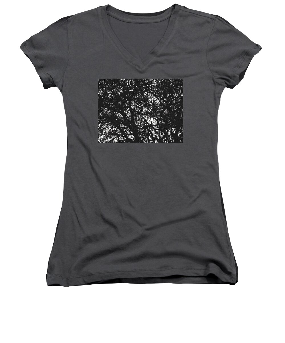 Abstract Women's V-Neck featuring the mixed media Abstract X by Chriss Pagani