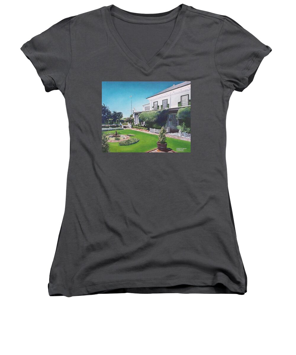 Admiralty House Women's V-Neck featuring the painting Admiralty House by Tim Johnson