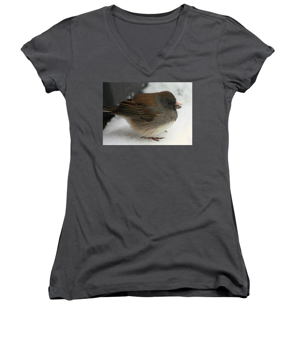 Nature Women's V-Neck featuring the photograph All Puffed Up by Sheila Brown