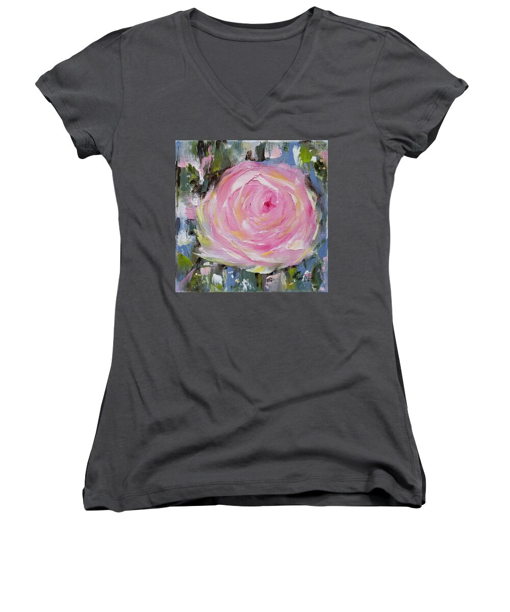 Flowers Women's V-Neck featuring the painting Always by Judith Rhue