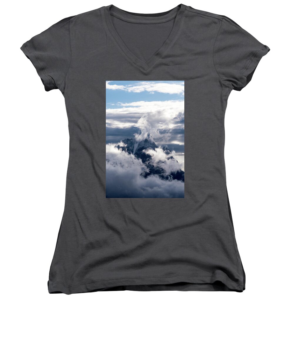 Grand Women's V-Neck featuring the photograph Amazing Grand Teton National Park by Serge Skiba