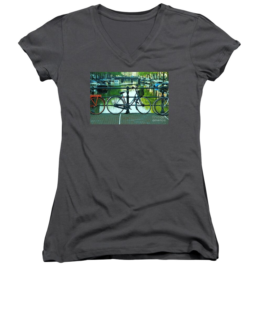 Amsterdam Women's V-Neck featuring the photograph Amsterdam Scene by Allen Beatty