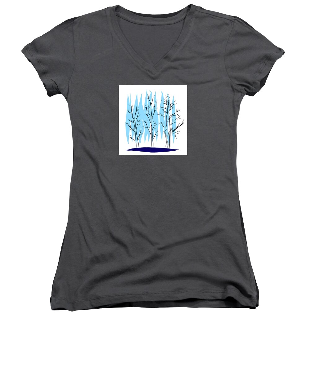 Digital Women's V-Neck featuring the digital art April 10th 2017 - Afternoon Sky by Annekathrin Hansen