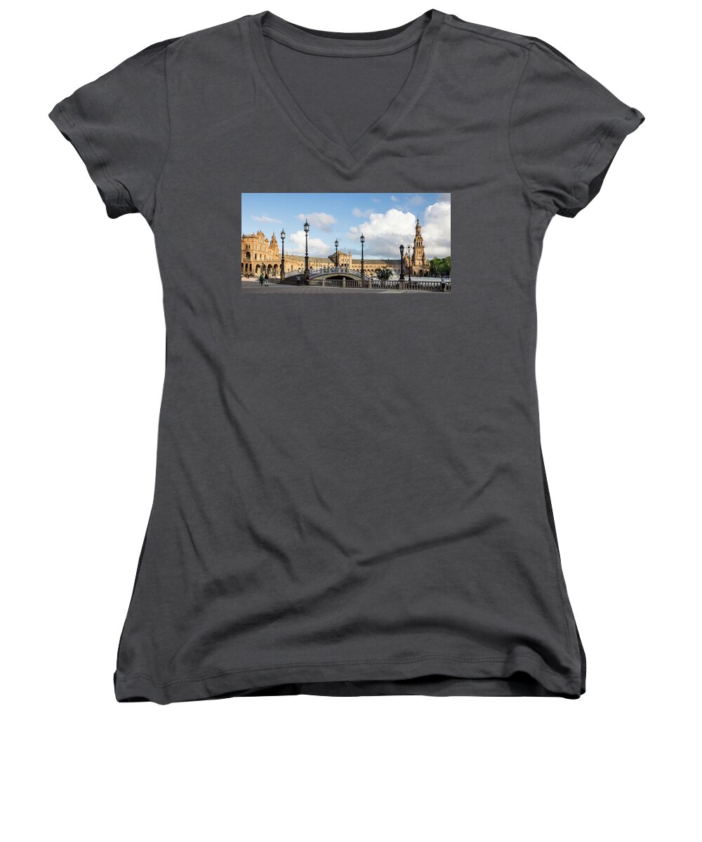 Andalucia Women's V-Neck featuring the photograph Architectural marvel by Usha Peddamatham