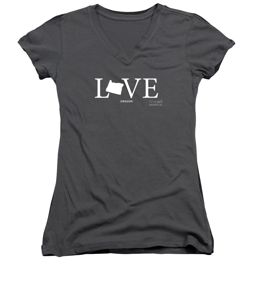 Oregon Women's V-Neck featuring the mixed media OR Love by Nancy Ingersoll