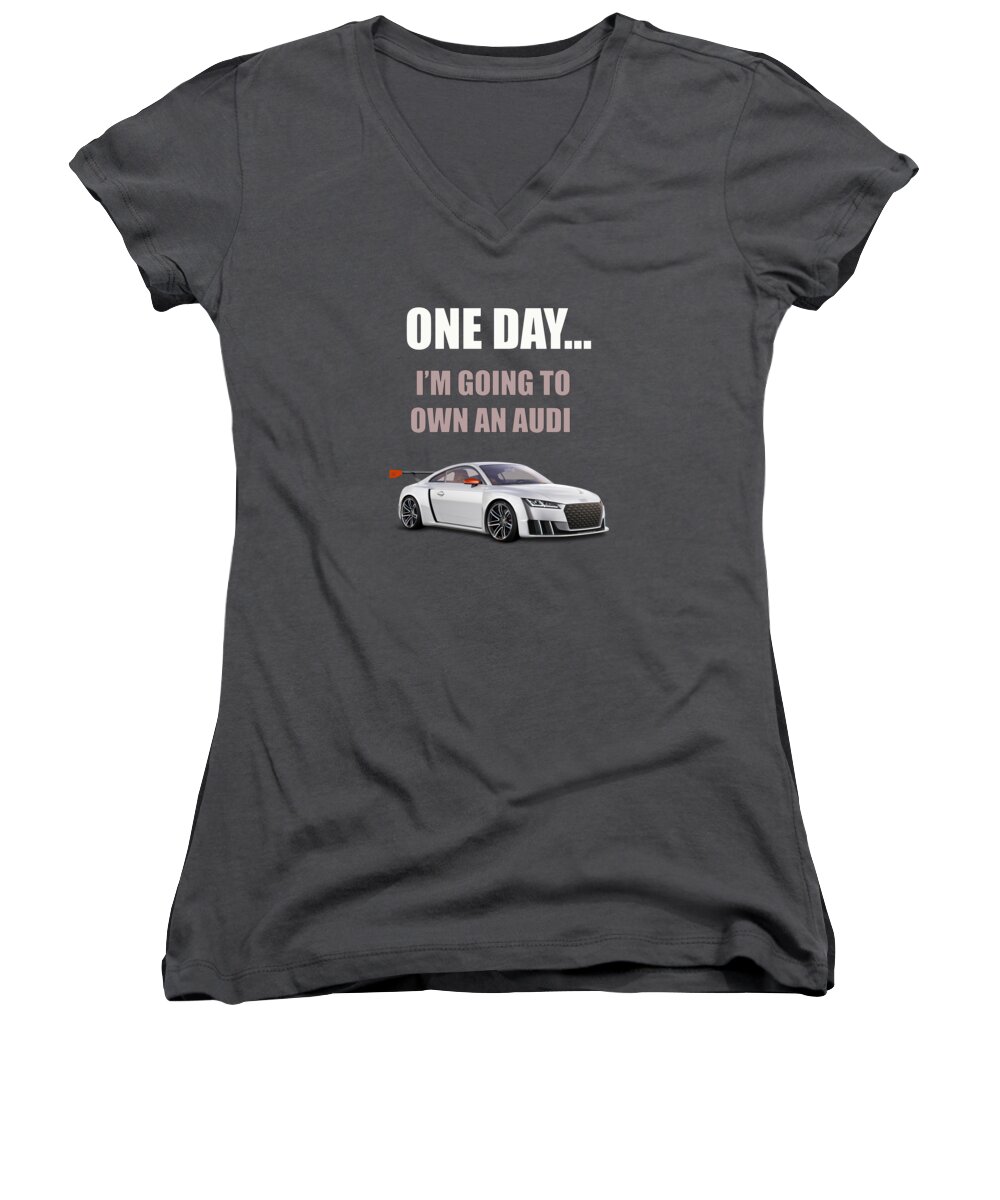 Audi - One Day Women's V-Neck by Cars Merch - Pixels