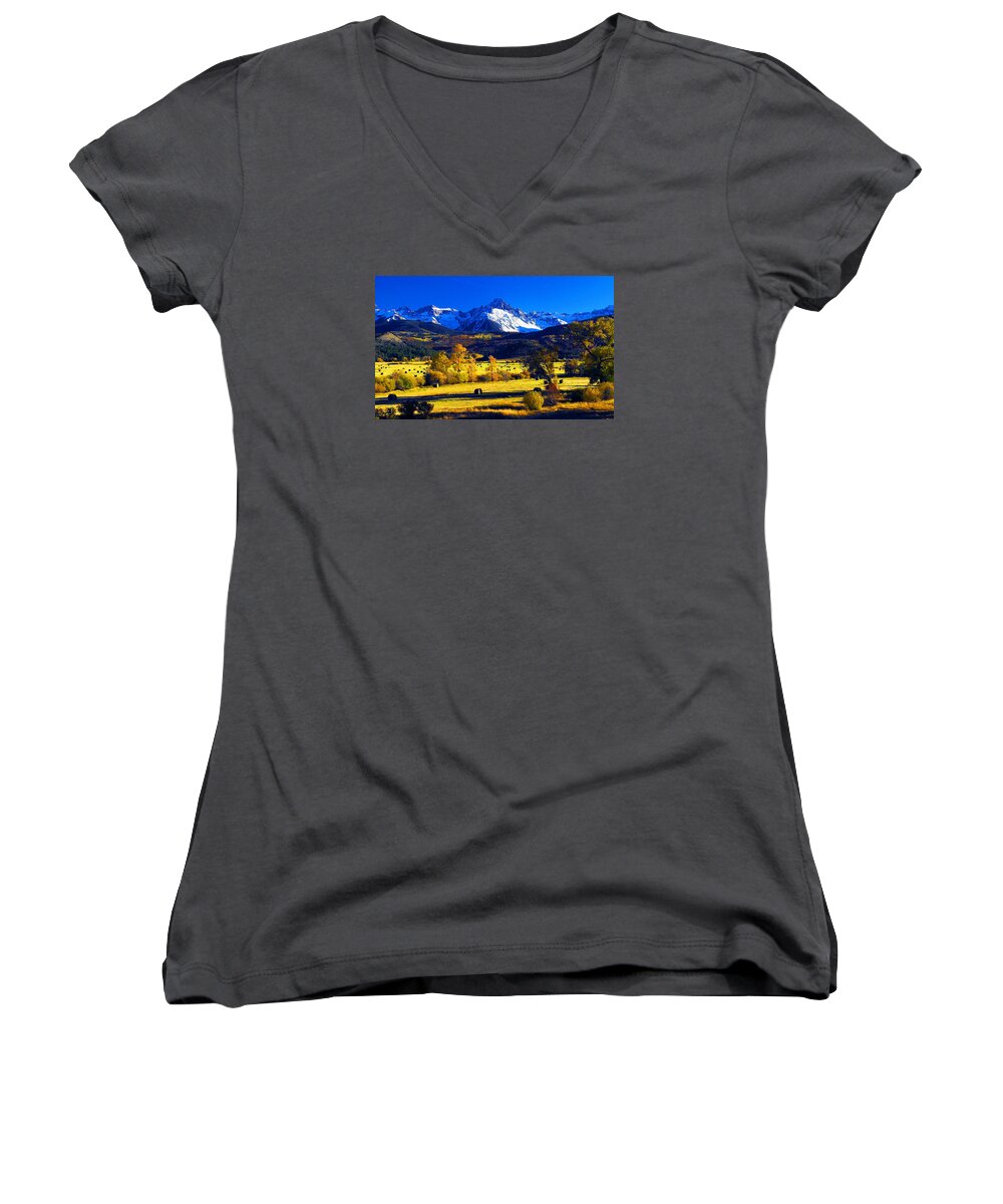Colorado Landscape Women's V-Neck featuring the photograph Autumn Afternoon by Frank Houck