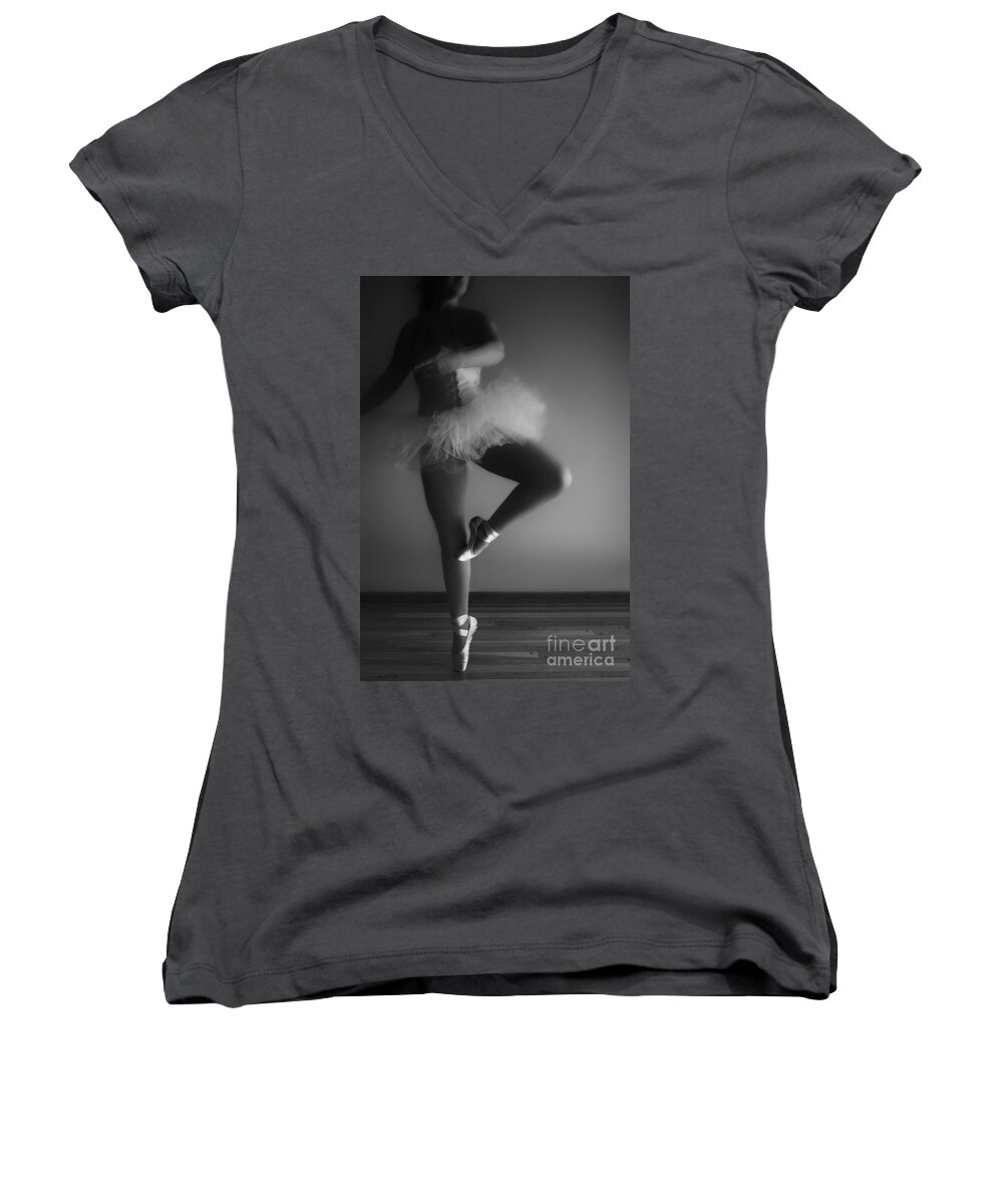 Caucasian Women's V-Neck featuring the photograph Ballet Slippers by Margie Hurwich
