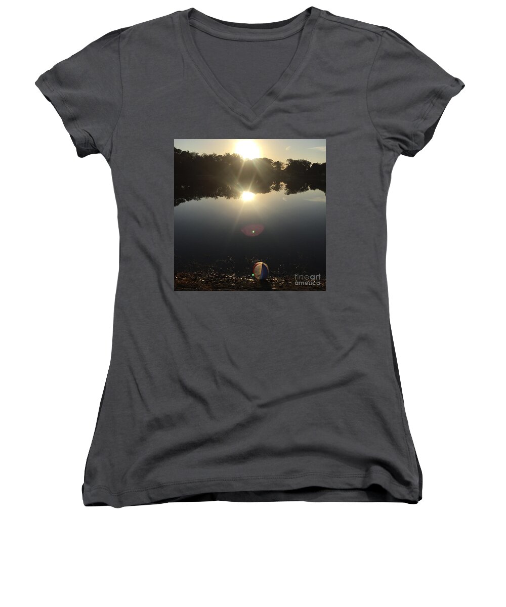  Landscape Women's V-Neck featuring the photograph Balls by Robin Pedrero