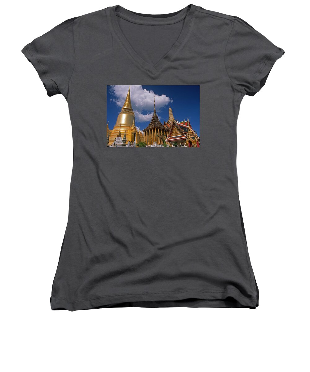 Asia Women's V-Neck featuring the photograph Bangkok by Michele Burgess