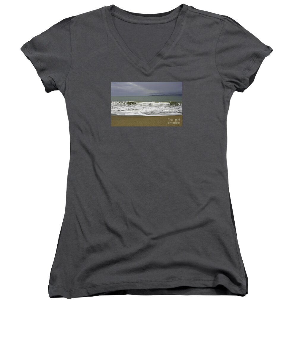 Beach Women's V-Neck featuring the photograph Bay View by Joyce Creswell