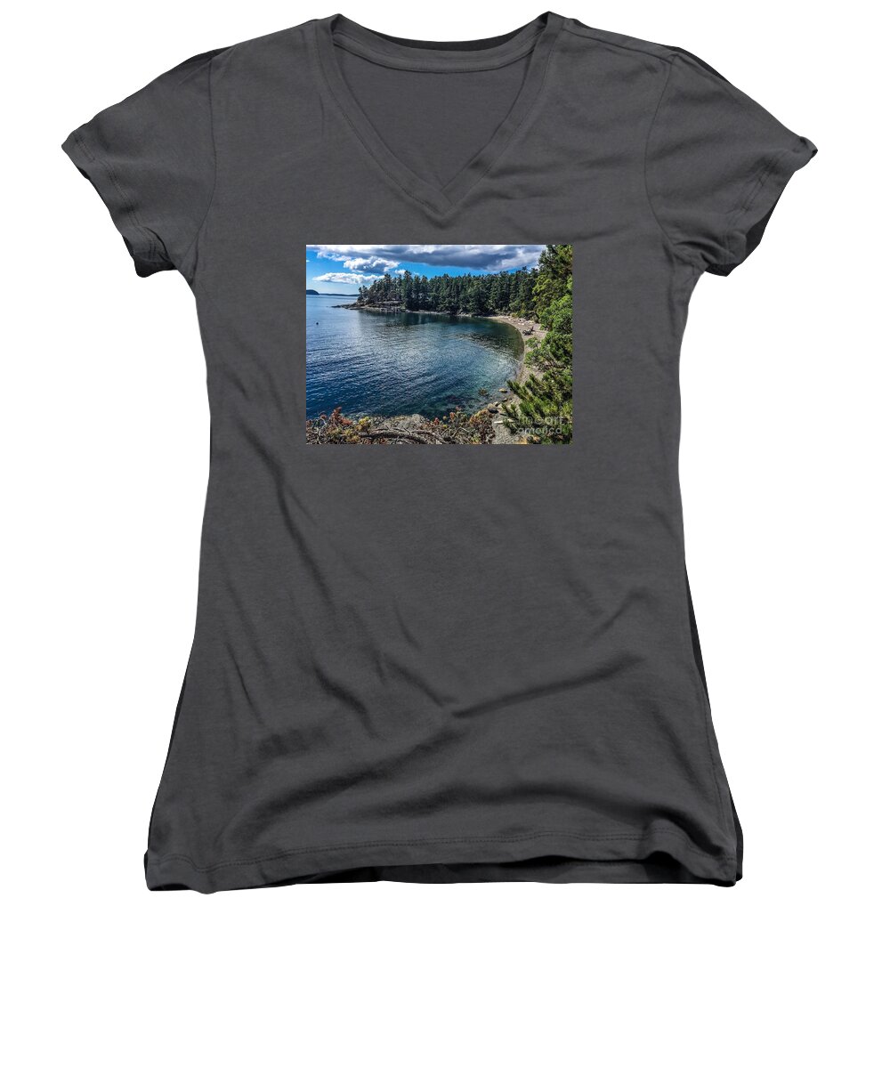 Orcas Island Women's V-Neck featuring the photograph Beach Days by William Wyckoff