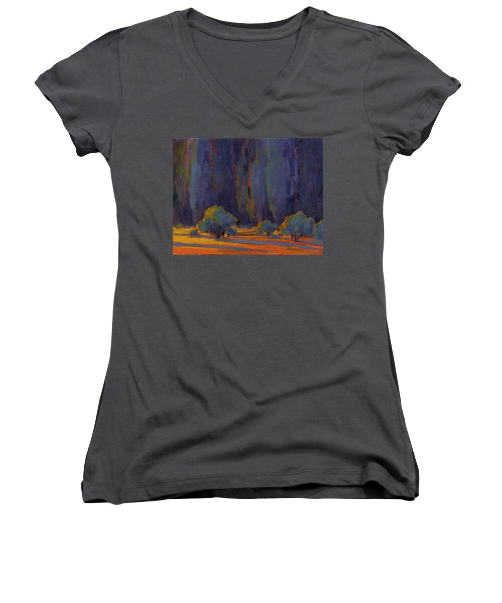 Landscape Women's V-Neck featuring the painting Beckoning by Konnie Kim