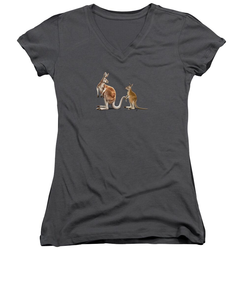 Illustration Women's V-Neck featuring the digital art Being Tailed Wordless by Rob Snow
