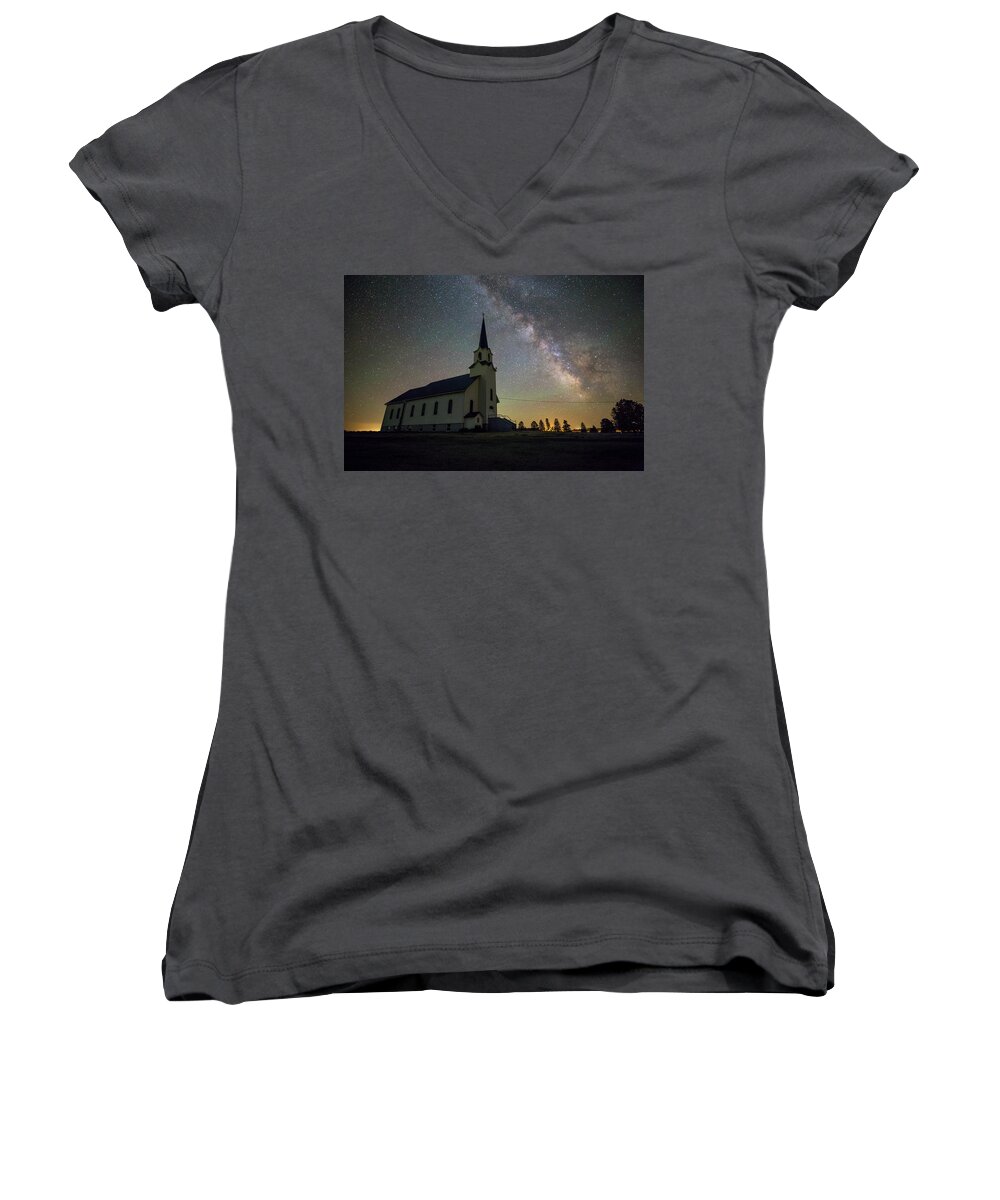 Galactic Center Women's V-Neck featuring the photograph Belleview by Aaron J Groen