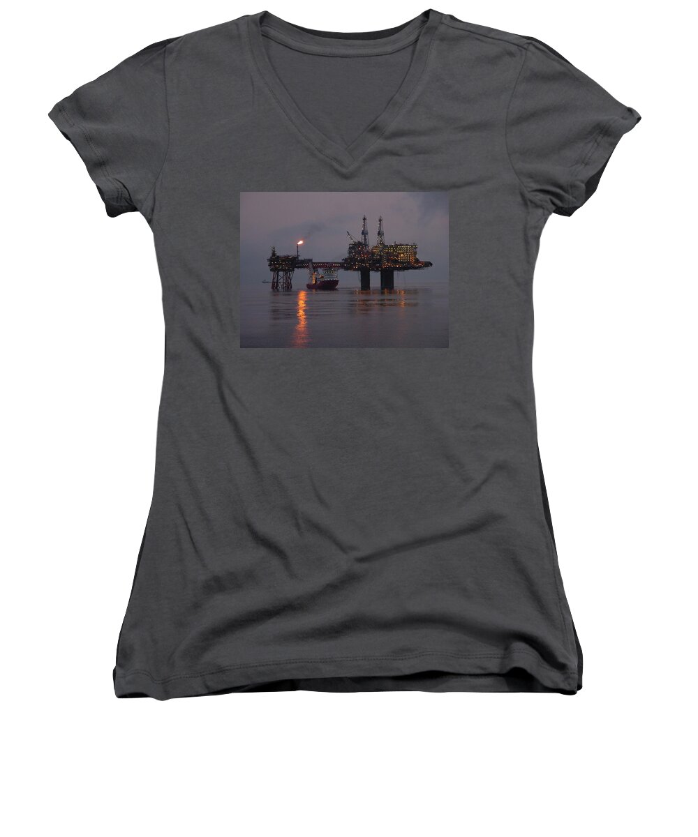 Beryl Women's V-Neck featuring the photograph Beryl Alpha by Charles and Melisa Morrison