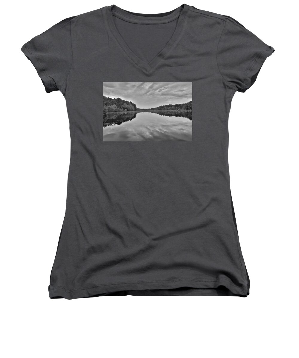 Black And White Women's V-Neck featuring the photograph Black and White 71 by Jimmy McDonald