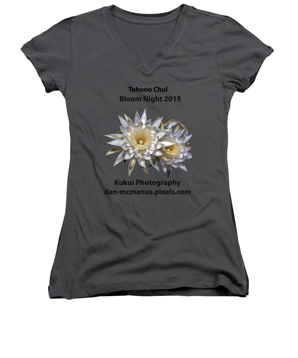  Women's V-Neck featuring the photograph Bloom Night T Shirt by Dan McManus
