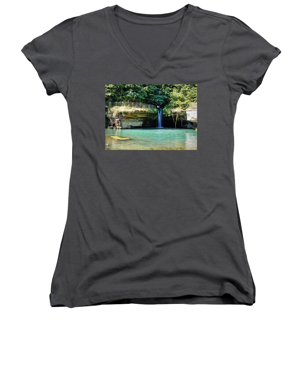 blue Glory Women's V-Neck featuring the photograph Blue Glory by Cricket Hackmann
