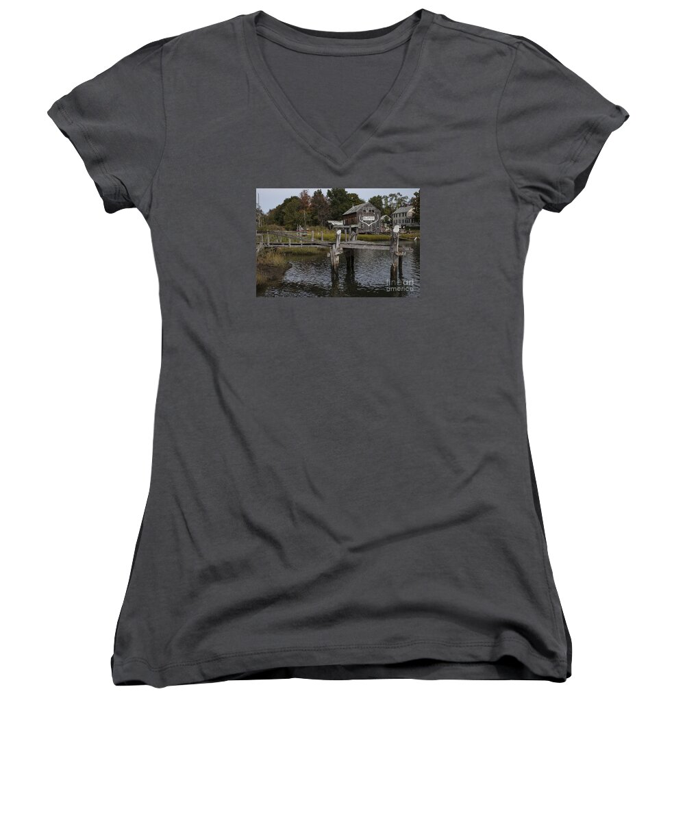 Boat Women's V-Neck featuring the photograph Boat House by Timothy Johnson