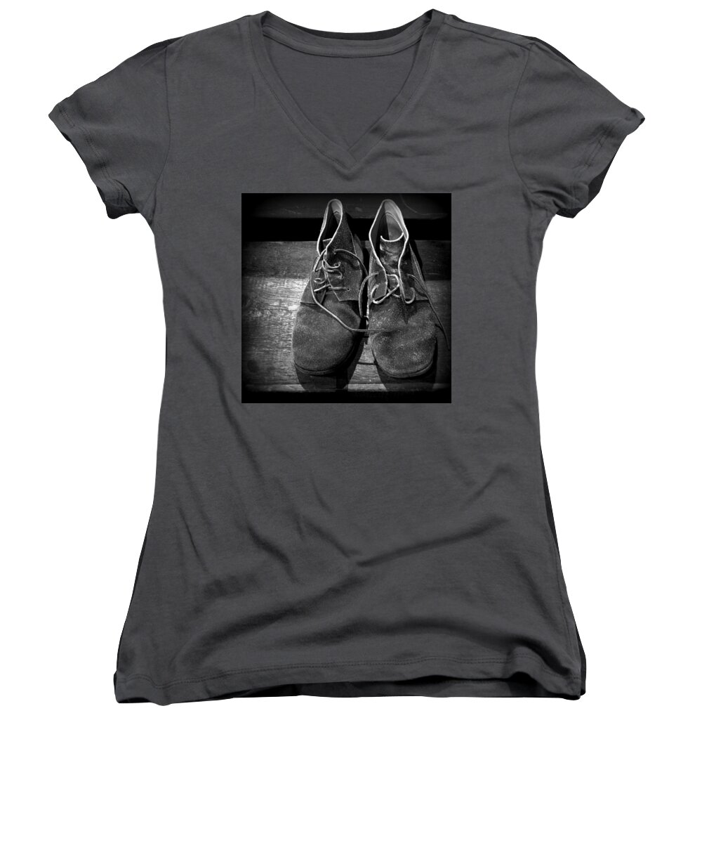 Boots Women's V-Neck featuring the photograph Boots by Joseph Skompski