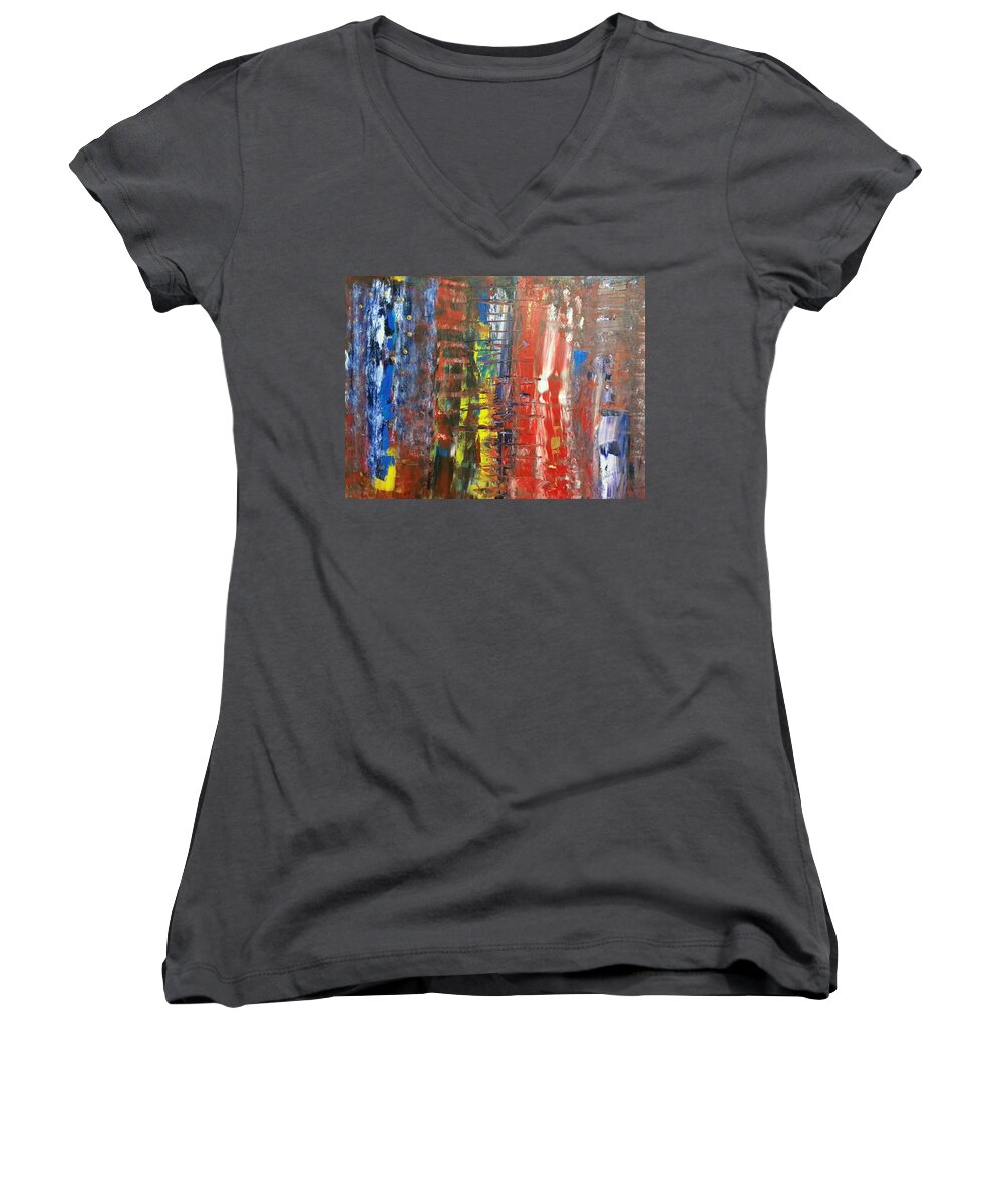 Brexit Women's V-Neck featuring the painting BrexZit by Piety Dsilva