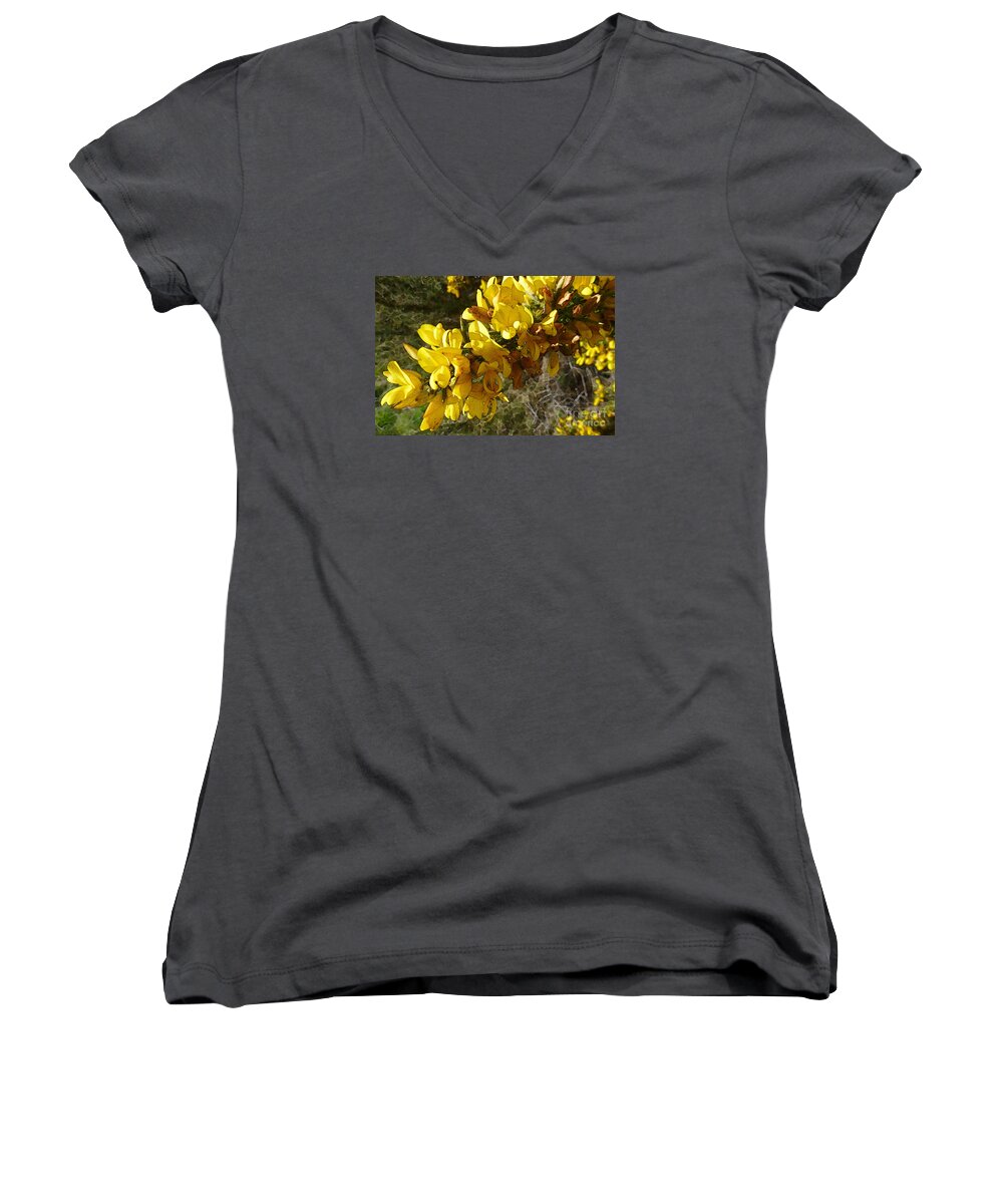 Beautiful Women's V-Neck featuring the photograph Broom In Bloom by Jean Bernard Roussilhe