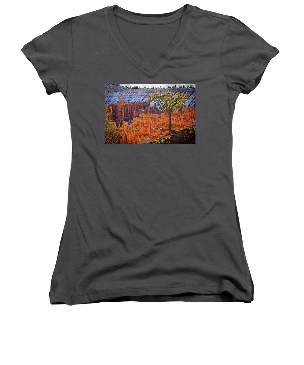 Bryce Canyon Women's V-Neck featuring the photograph Bryce Canyon by Wesley Aston