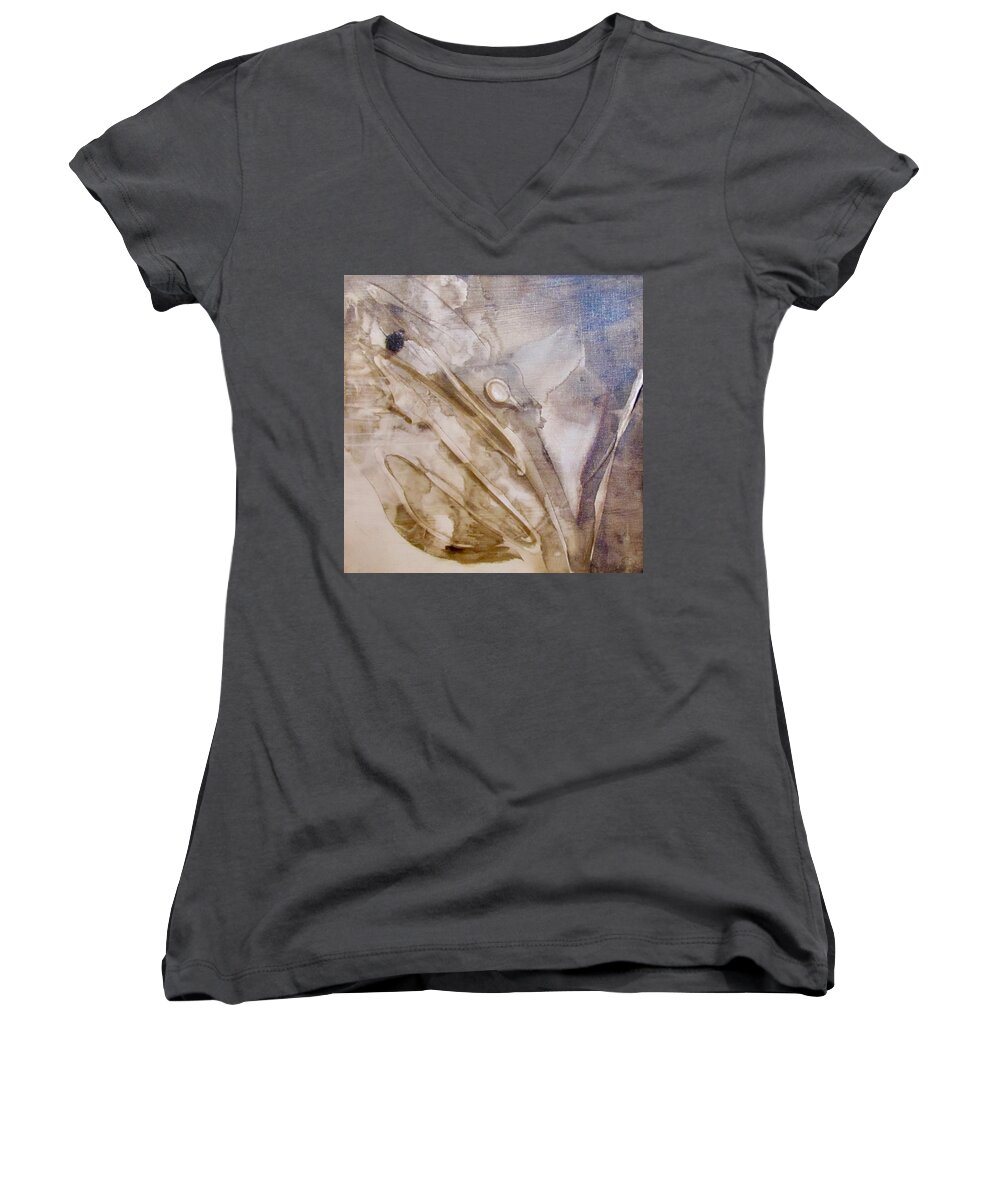 Explosions Women's V-Neck featuring the painting Burst by Carole Johnson