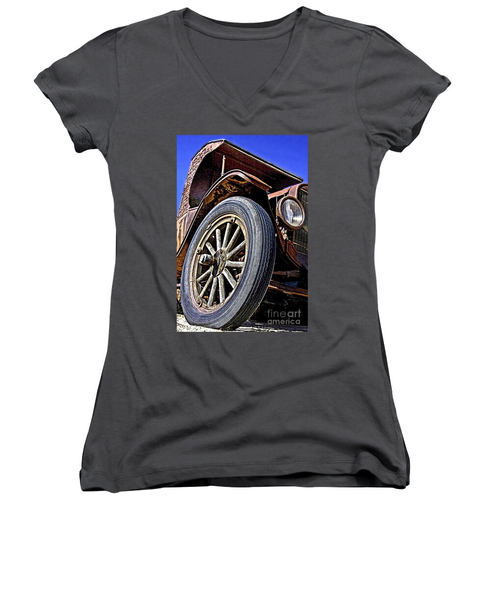 Cars Women's V-Neck featuring the photograph C202 by Tom Griffithe
