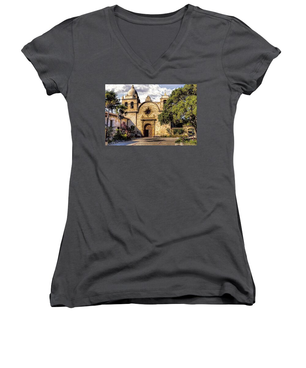 Carmel Women's V-Neck featuring the photograph Carmel by the Sea by Bruce Bottomley