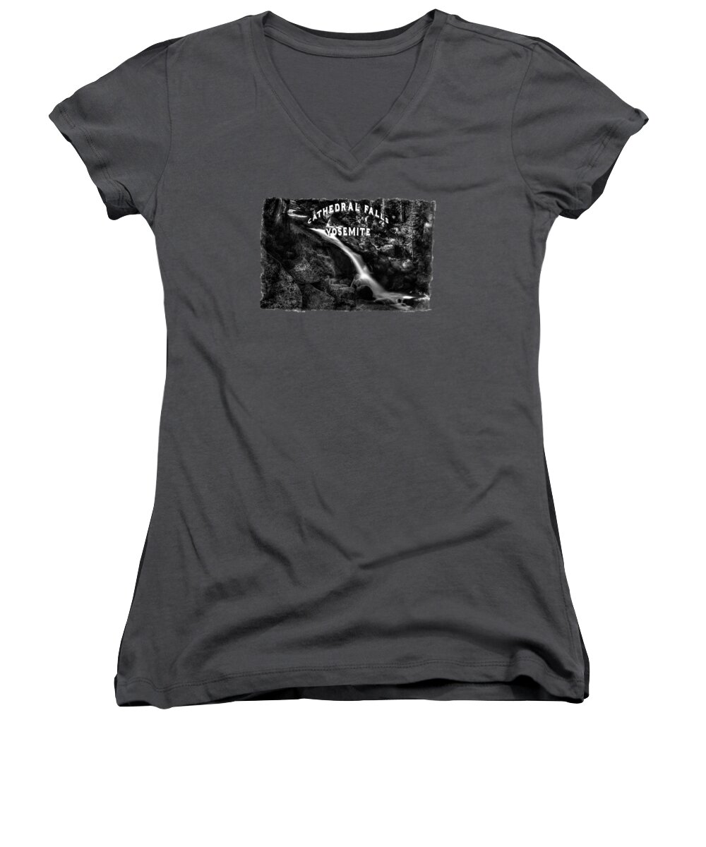 California Women's V-Neck featuring the photograph Cathedral Falls from the Tioga Pass Road by Roger Passman
