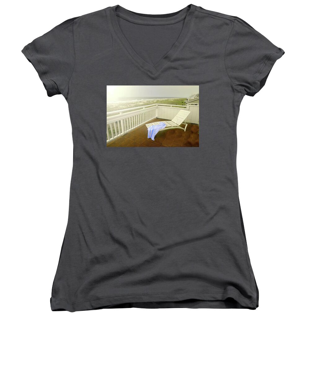 Chaise Lounge Women's V-Neck featuring the photograph Chaise Lounge by Diana Angstadt
