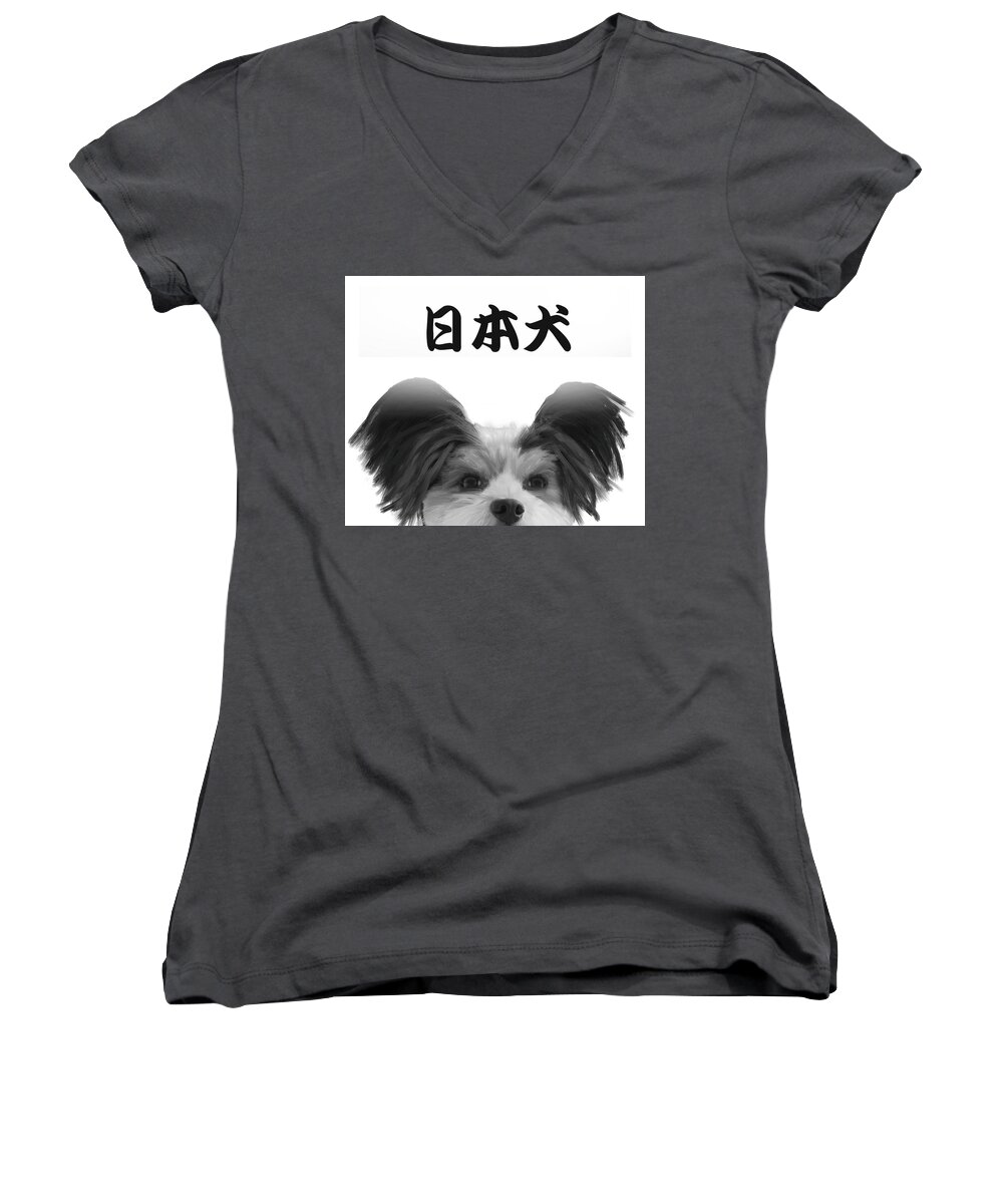 Japan Women's V-Neck featuring the photograph Chinese characters by One Story