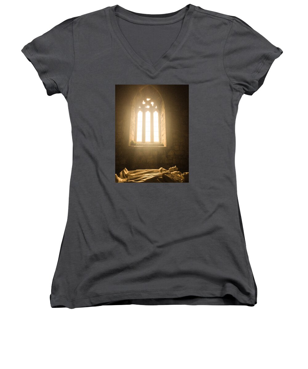 Memorial Women's V-Neck featuring the photograph Church by Kathleen McGinley
