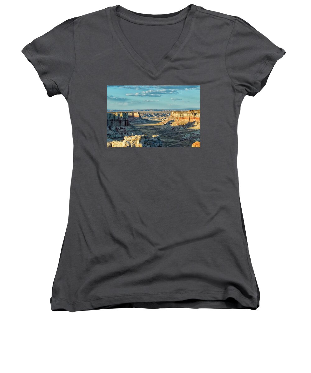 Coal Mine Canyon Women's V-Neck featuring the photograph Coal Mine Canyon by Tom Kelly