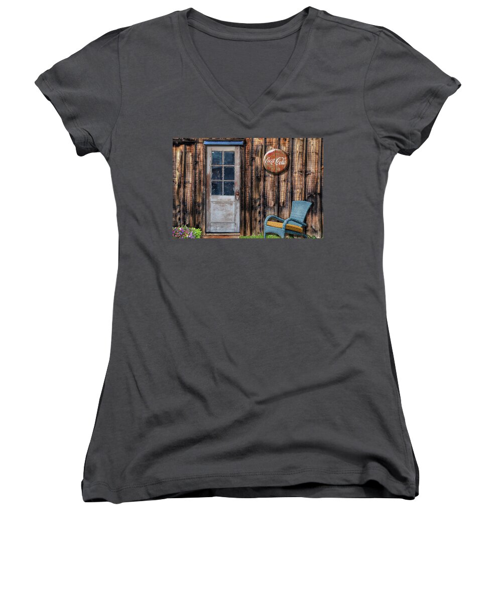 Coca Cola Women's V-Neck featuring the photograph Coca Cola by Paul Wear