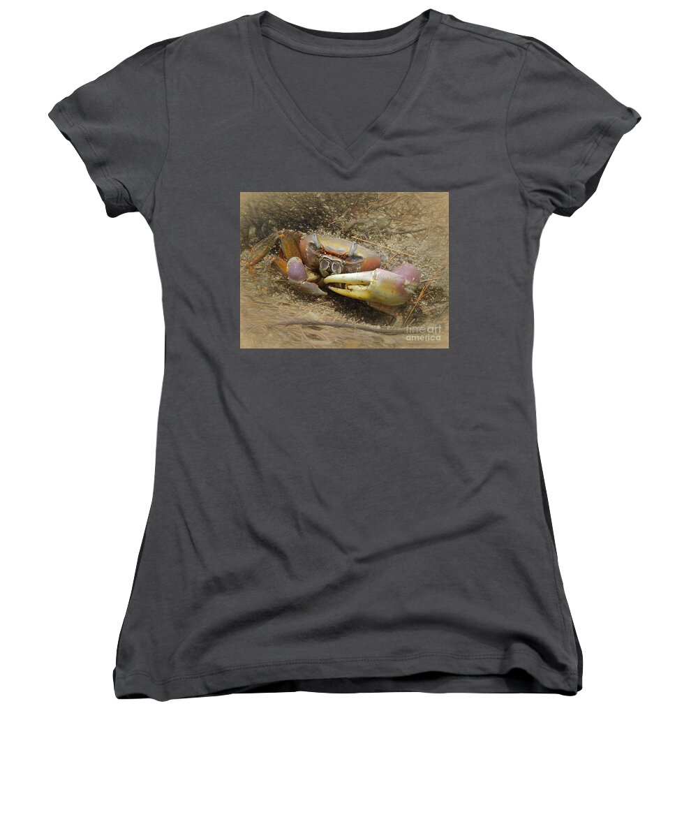 Coconut Crab Women's V-Neck featuring the photograph Coconut Crab by Scott Cameron