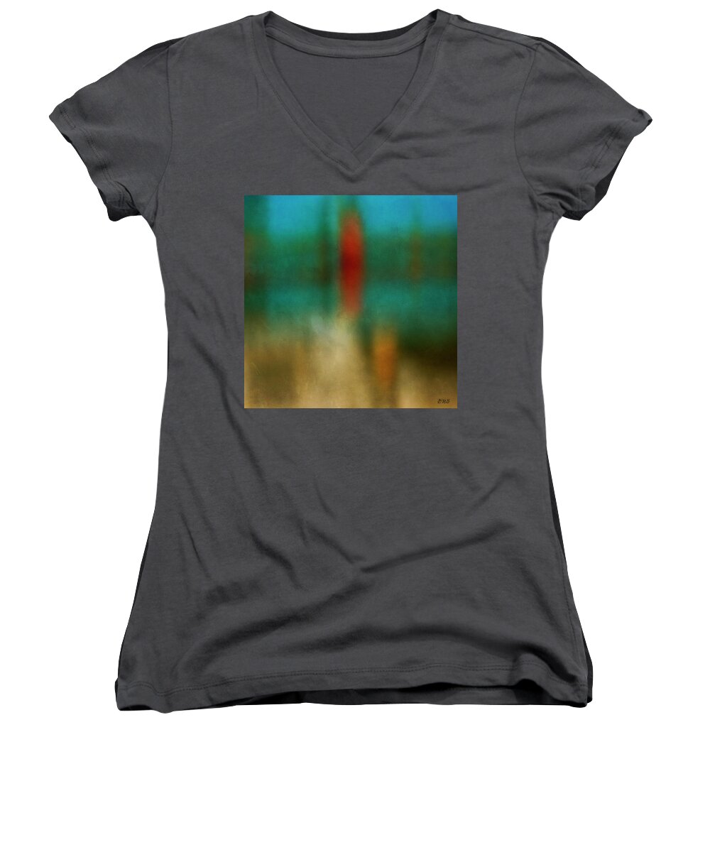 Abstract Women's V-Neck featuring the photograph Color Abstraction XXVI by David Gordon