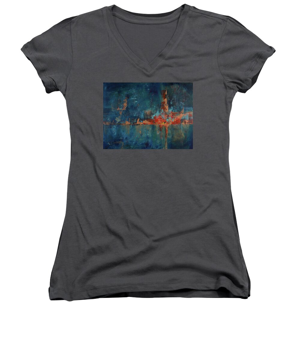 Acrylic Women's V-Neck featuring the painting Color Theory by Lee Beuther