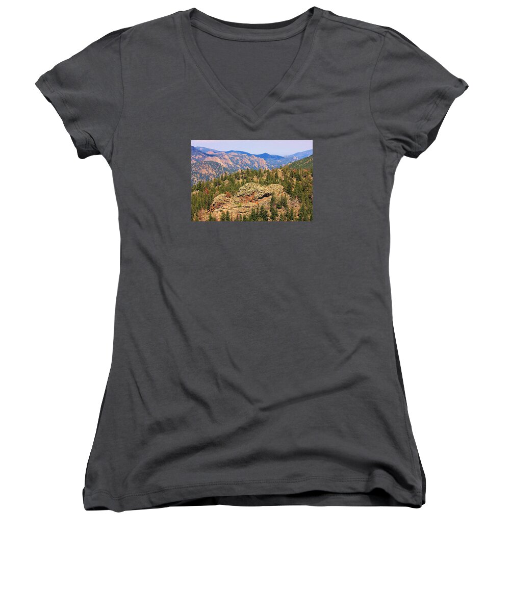 Nature Women's V-Neck featuring the photograph Colorado Rocky Mountains by Sheila Brown