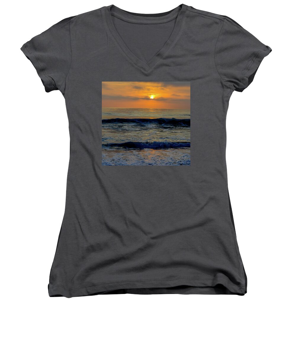 Landscape Women's V-Neck featuring the photograph Colors in the sunset by Kathleen Maconachy