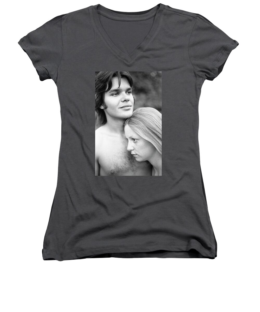 Contemplation Women's V-Neck featuring the photograph Contemplation, Part 1, 1973 by Jeremy Butler