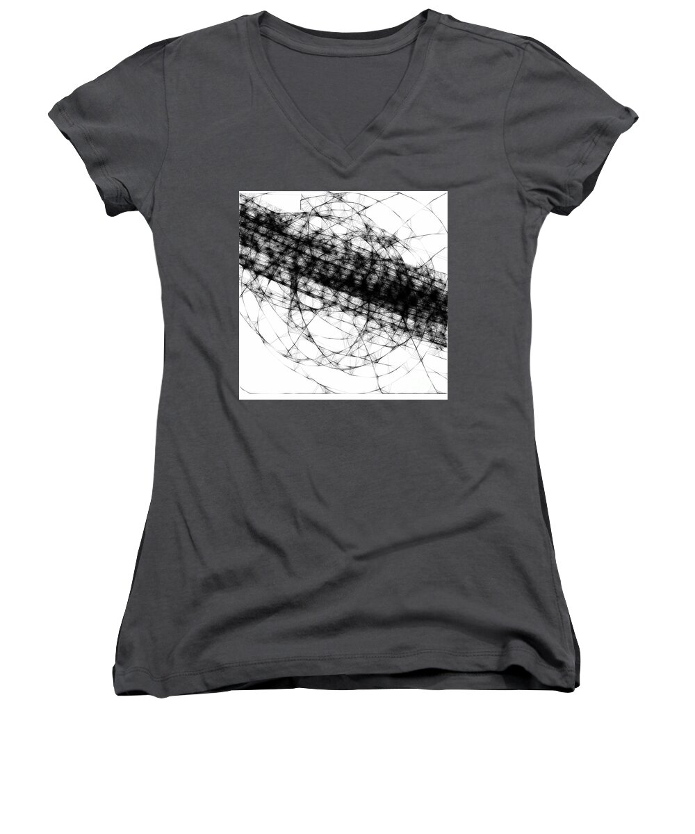 Crown Of Thorns Women's V-Neck featuring the drawing Crown Of Thorns by Steven Macanka