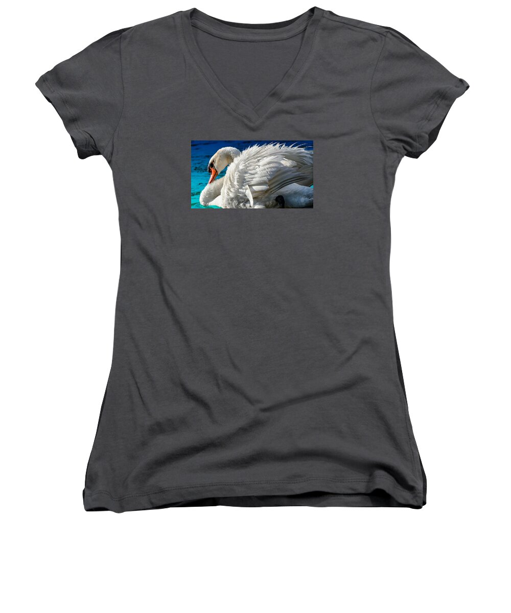  Women's V-Neck featuring the photograph Cygnus Shine 3 by Brian Stevens