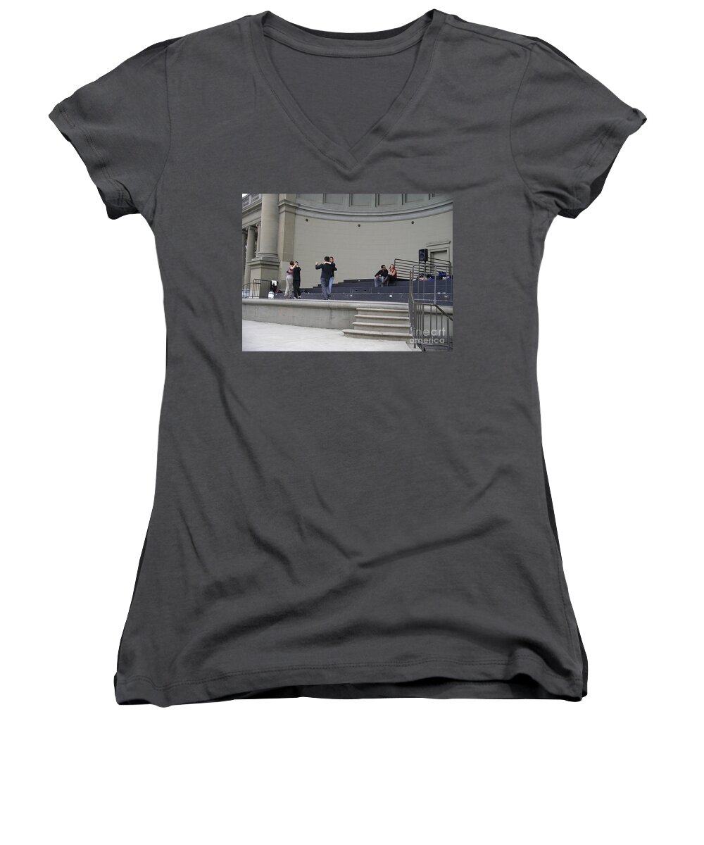 Dancing Women's V-Neck featuring the photograph Dancing in Golden Gate Park by Cynthia Marcopulos
